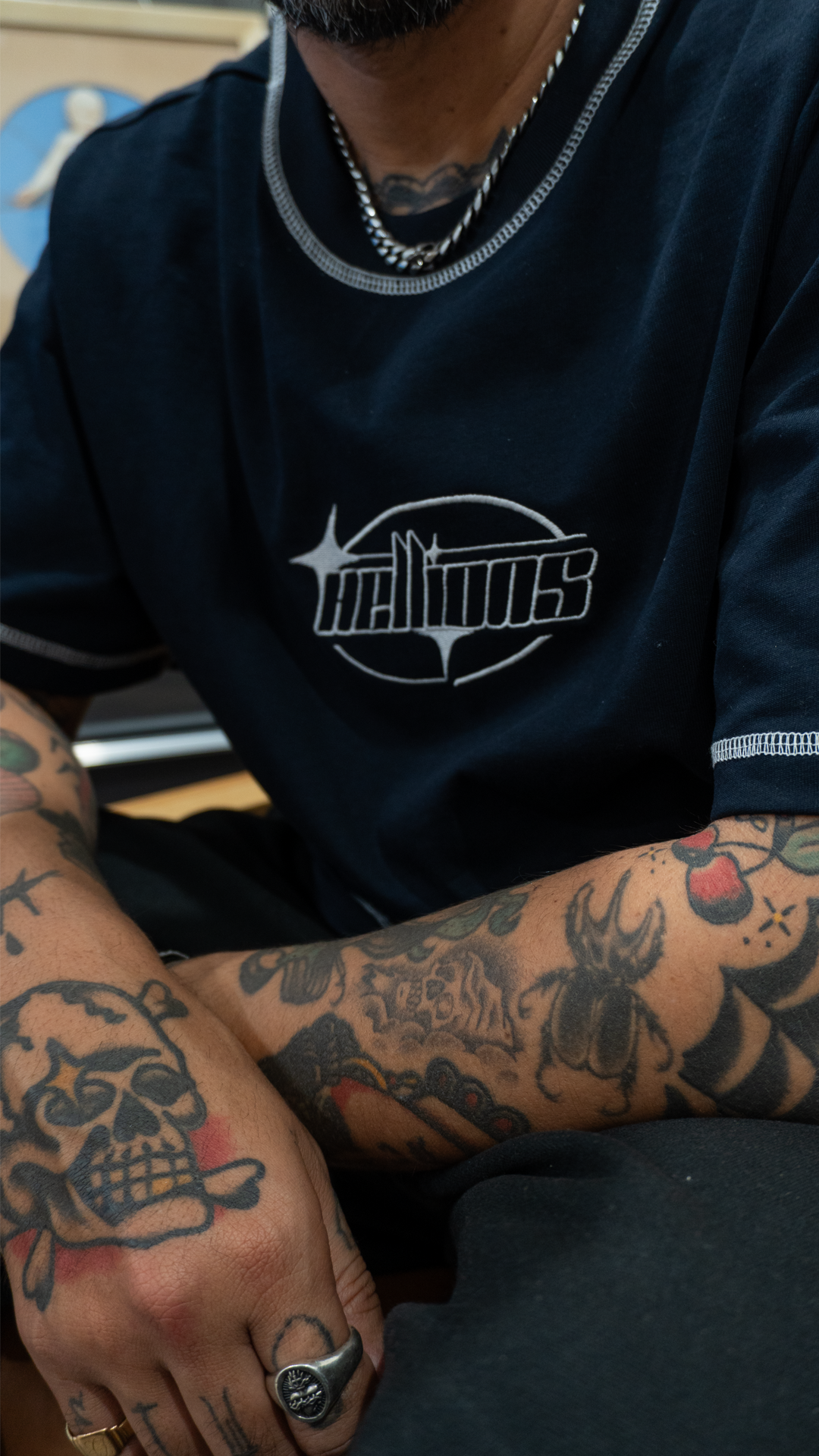 Contrast Box T-Shirt (Navy)