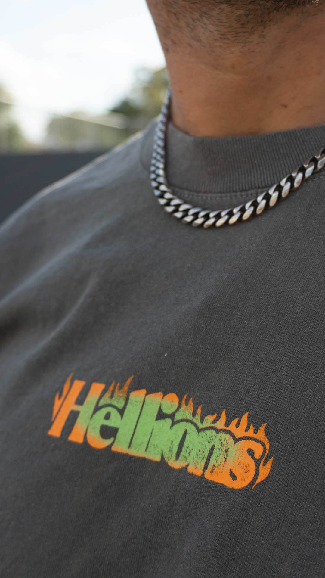 Flaming Mascot T-Shirt (Faded Black)