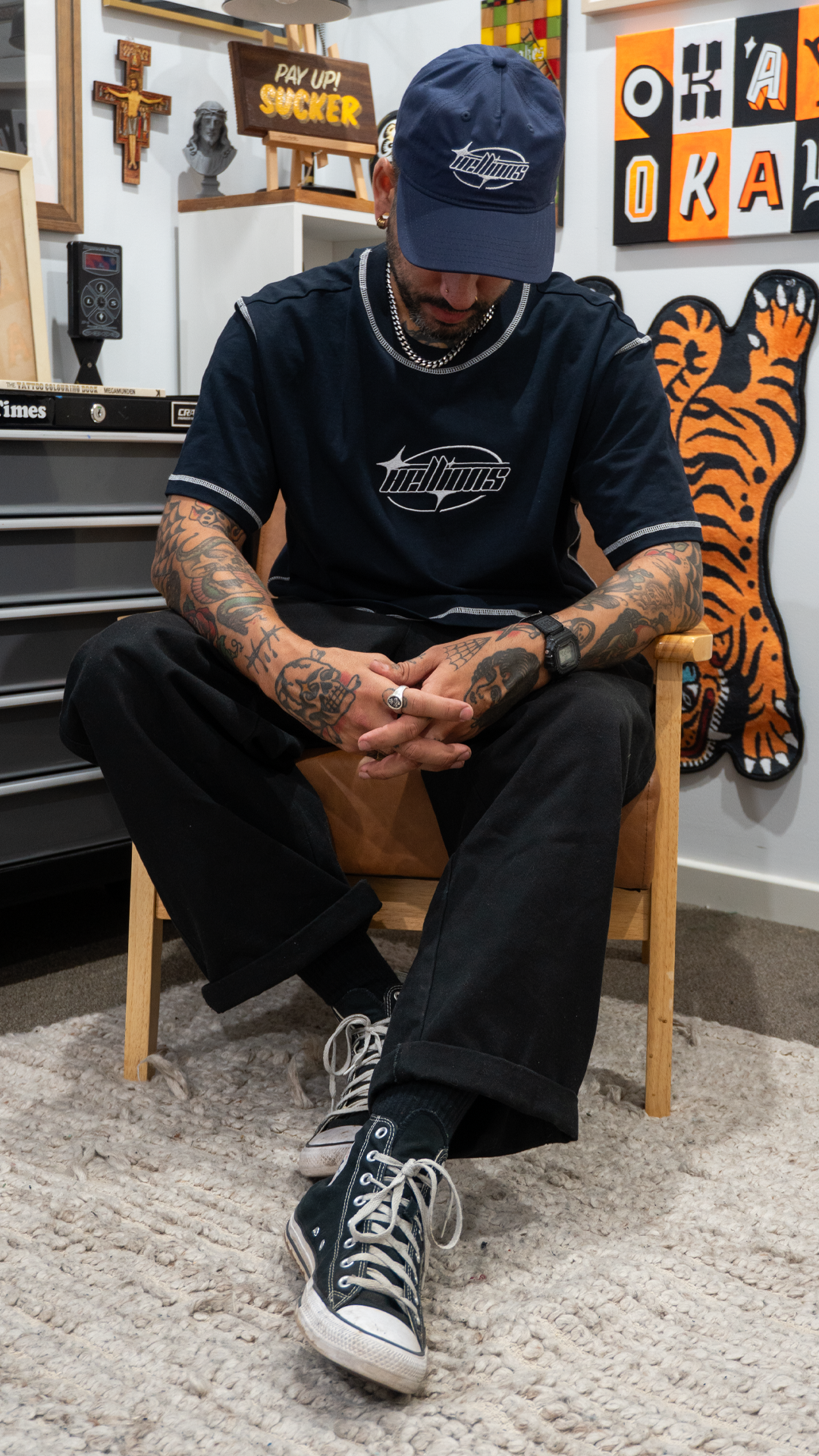 Contrast Box T-Shirt (Navy)