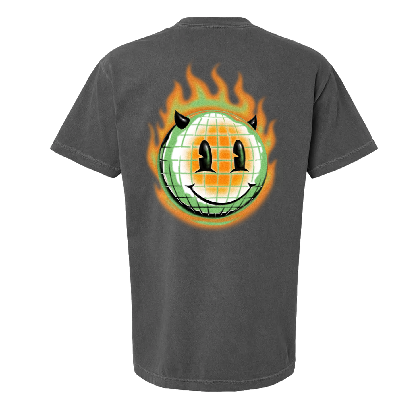 Flaming Mascot T-Shirt (Faded Black)
